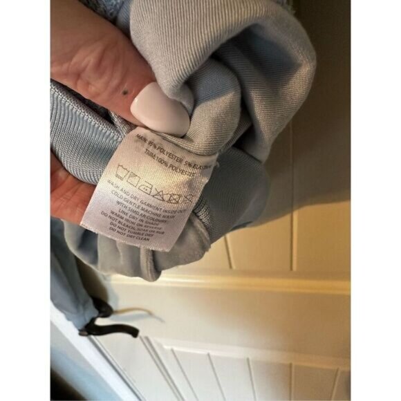 I.AM.GIA Kameron Velour Zip Up Jacket Women Small Blue Bedazzled Ruched - Picture 14 of 16